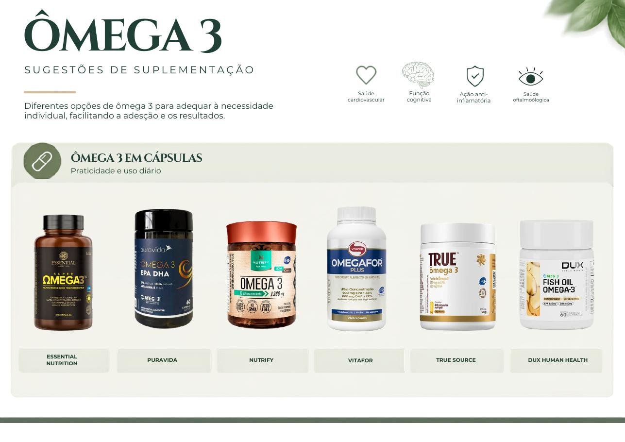Página sobre ômega 3 do Guia de Suplementos