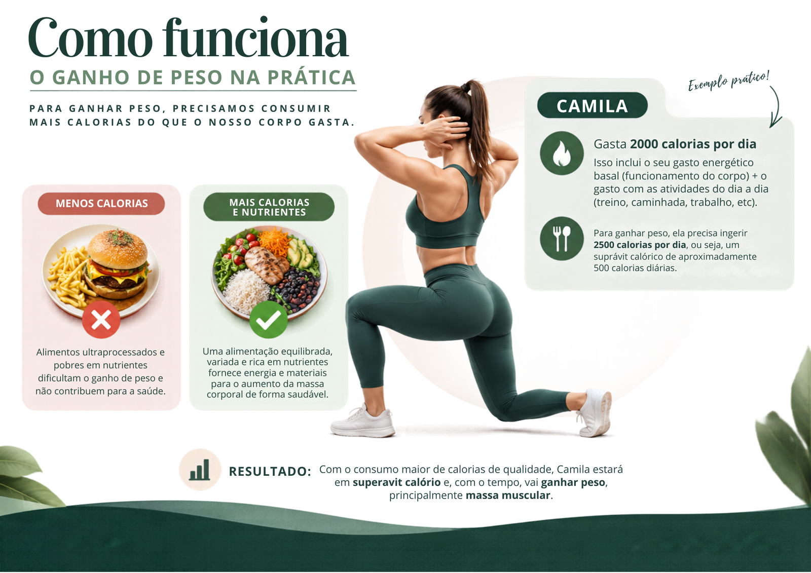 Lâmina sobre como funciona o ganho de peso na prática